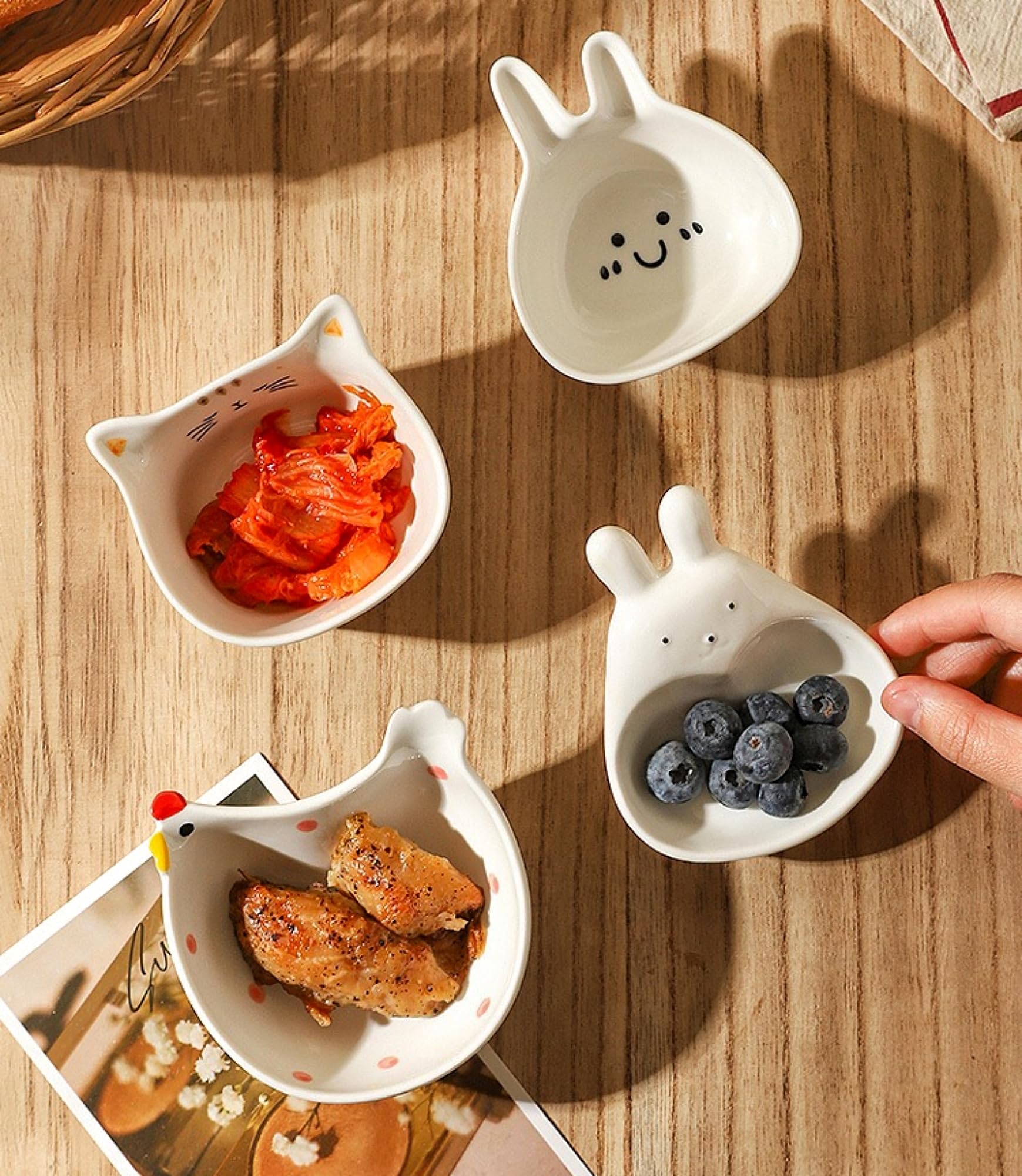 すぎはらゆり　猫イラスト豆皿食器セット 5枚入り すぎはらゆり 猫イラスト豆皿食器セット 5枚入り